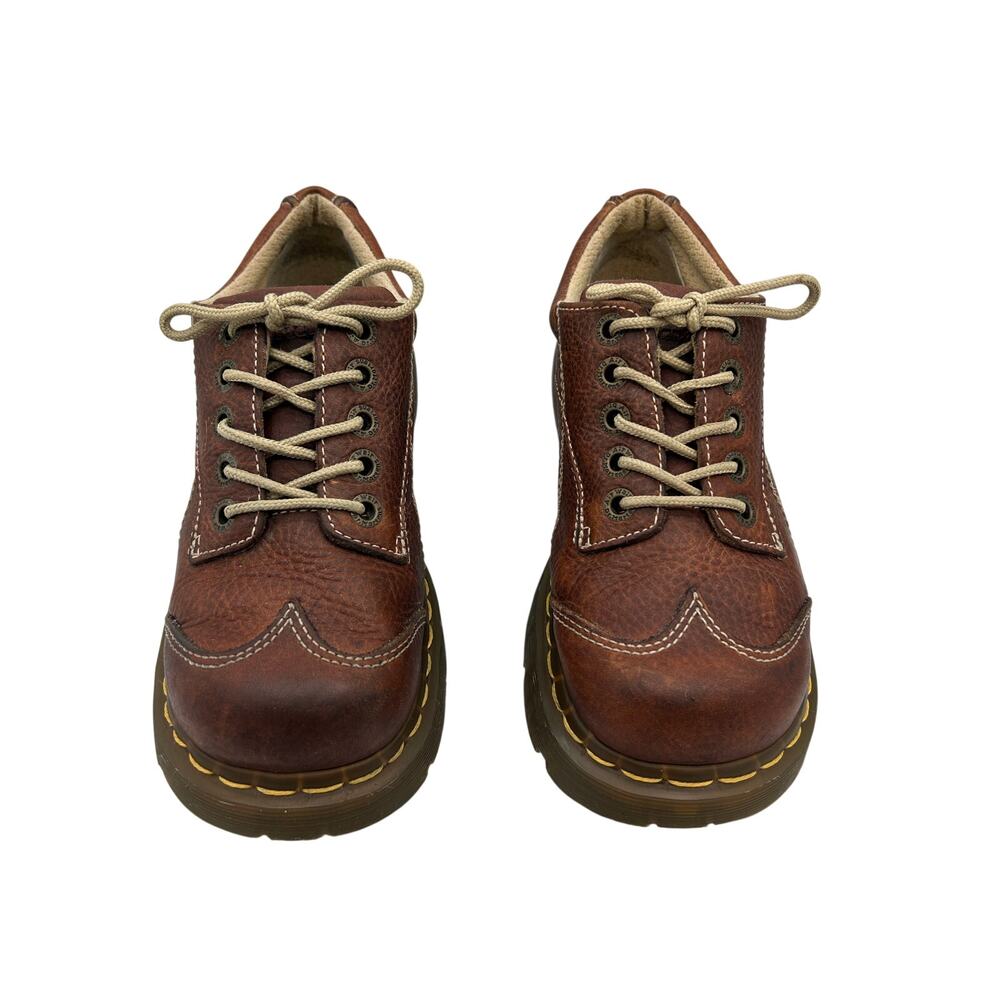 RARE DAISY Dr. Martens  Chunky Platform Brown
Leather 12280 Oxford Boot WMS Sz 8 - Picture 3 of 9
